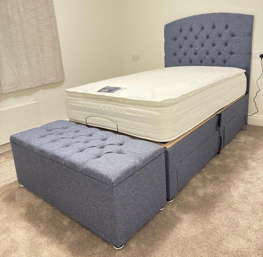 Electric Adjustable Bed Ascot Denim View 1 