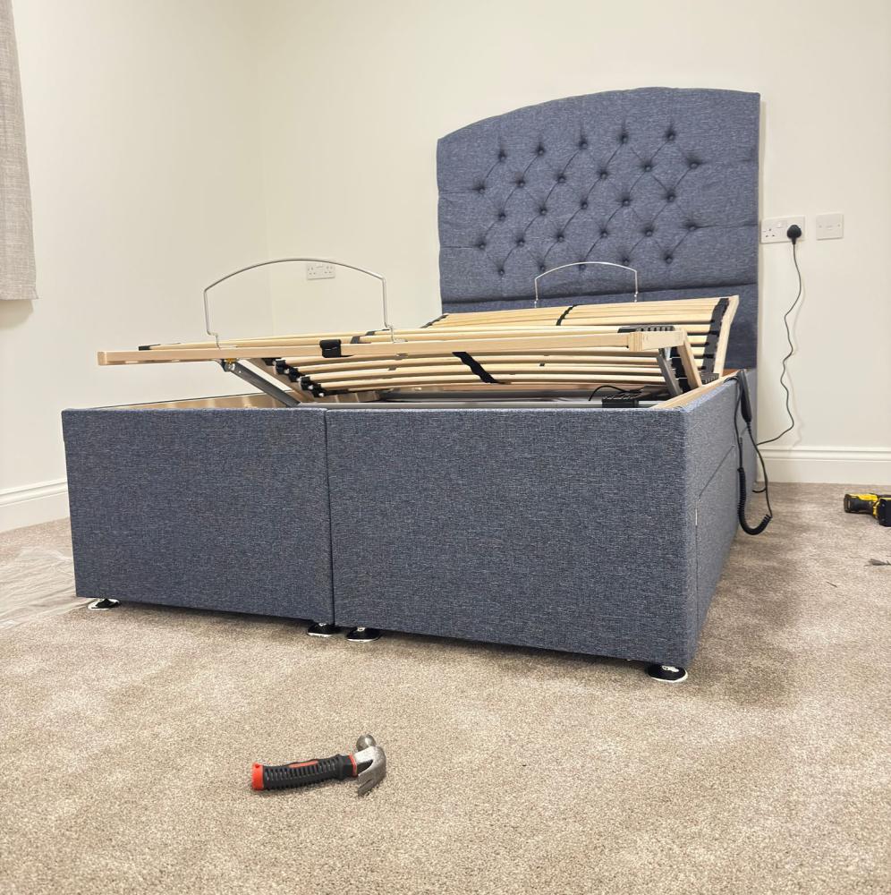 Electric Adjustable Bed Ascot Denim View 1 