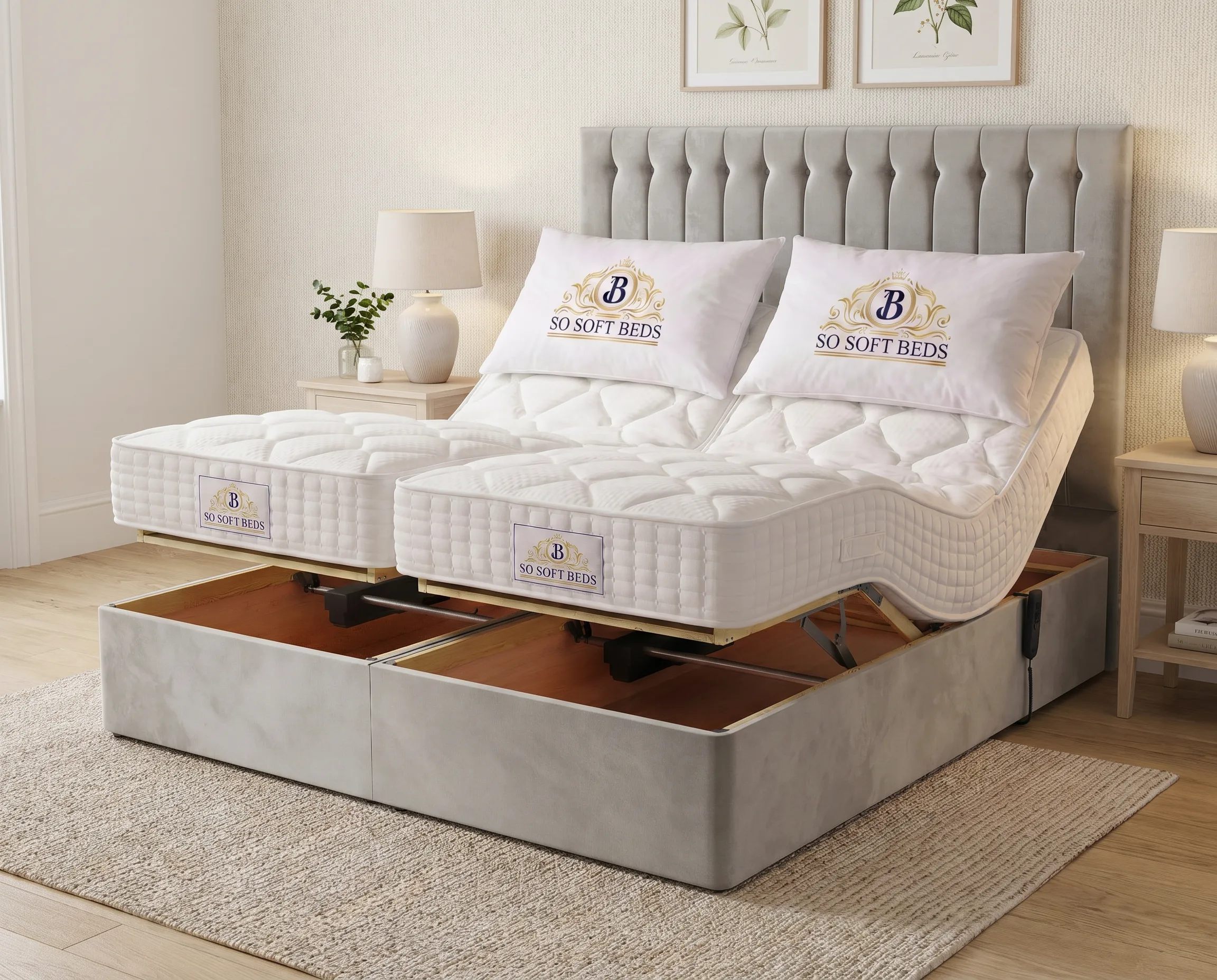 Twin Operation Electric Adjustable Bed with Custom Options