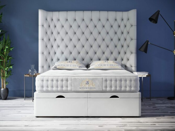 Ottoman Bed Plush Silver040