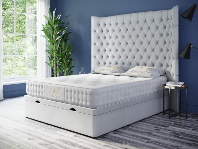 Ottoman Bed Plush Silver045