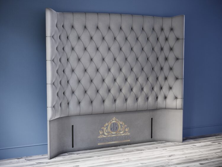Ottoman Storage Bed Plush Velvet Grey023
