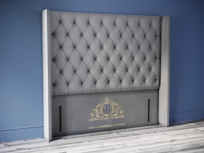 Ottoman Storage Bed Plush Velvet Grey058