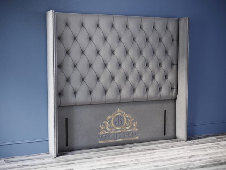 Ottoman Storage Bed Plush Velvet Grey073
