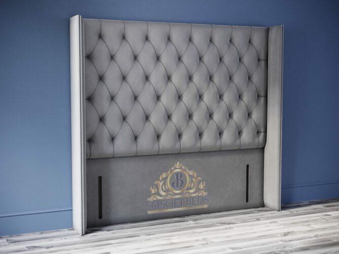 Ottoman Storage Bed Plush Velvet Grey073
