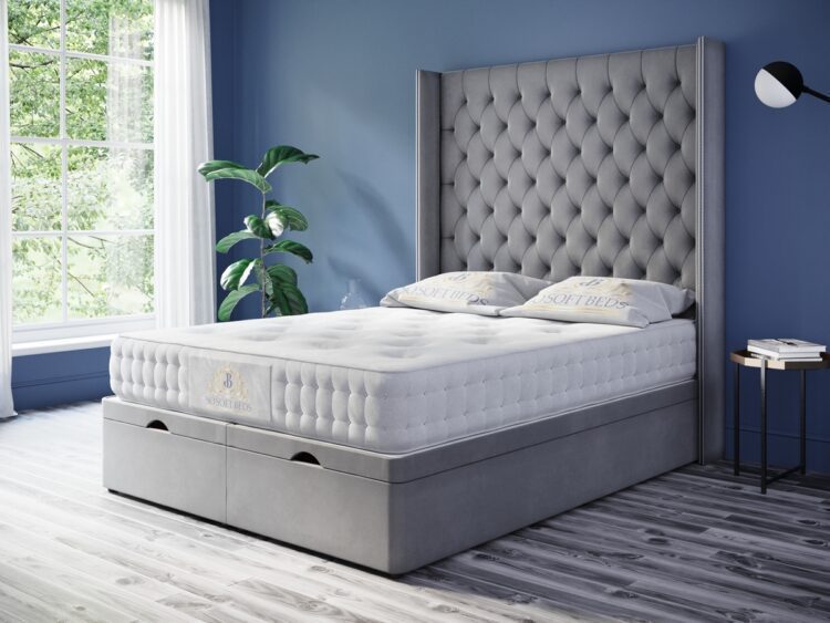 Tall Wingback Ottoman Bed