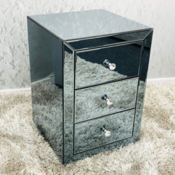 Smoked Glass Side Cabinet for ottoman bed