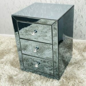 Smoked Glass Side Cabinet for ottoman bed