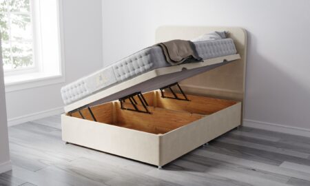 ottoman bed side lift in cream